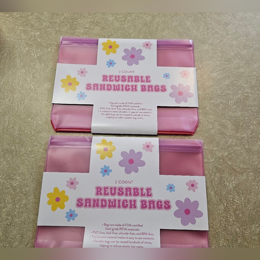 Pink Reusable Sandwich Bags